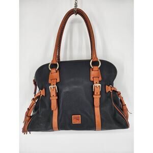 Dooney & Bourke Black Leather Domed Florentine Satchel Handbag